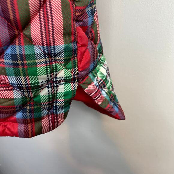 Lands End FeatherFree Quilted Insulated Puffer Vest Red Plaid Womens Plus 3X - Picture 7 of 14